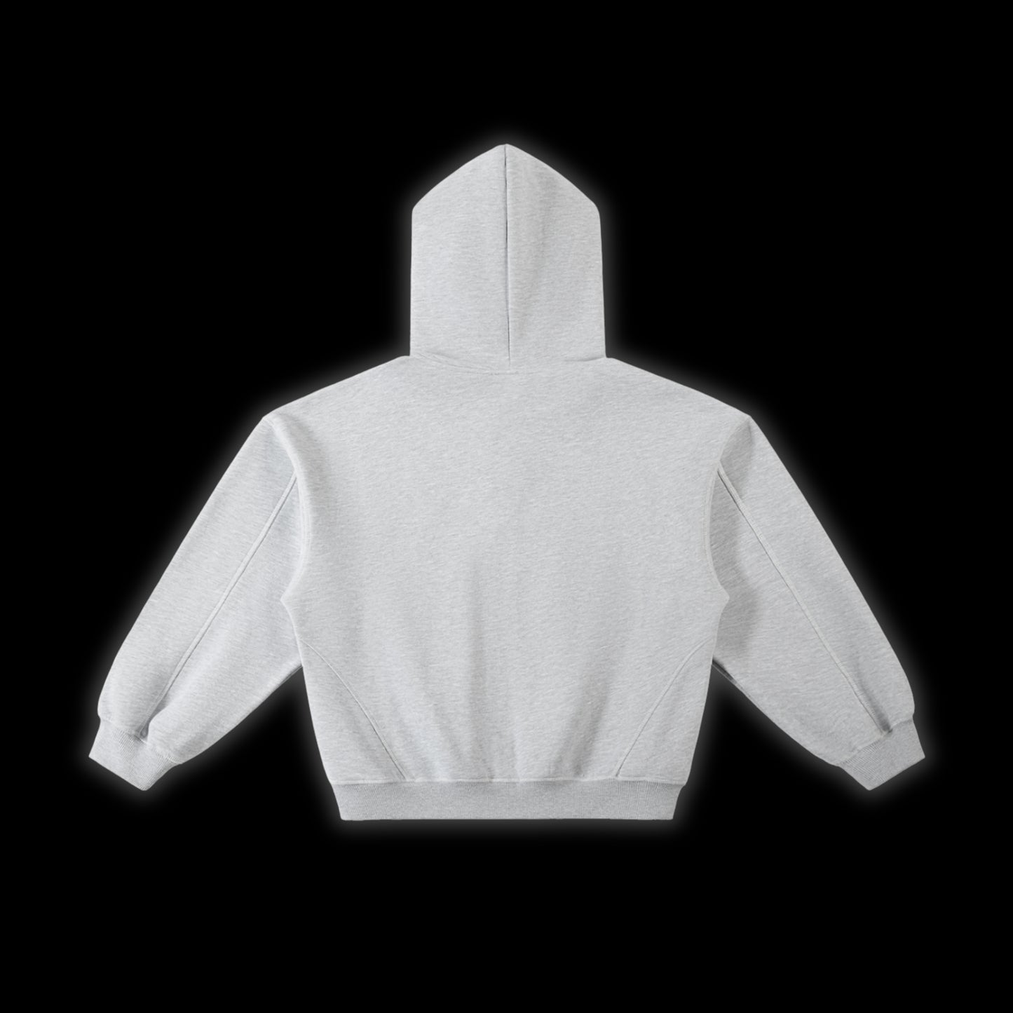 Contrast-Stitched Boxy Fleece Hoodie