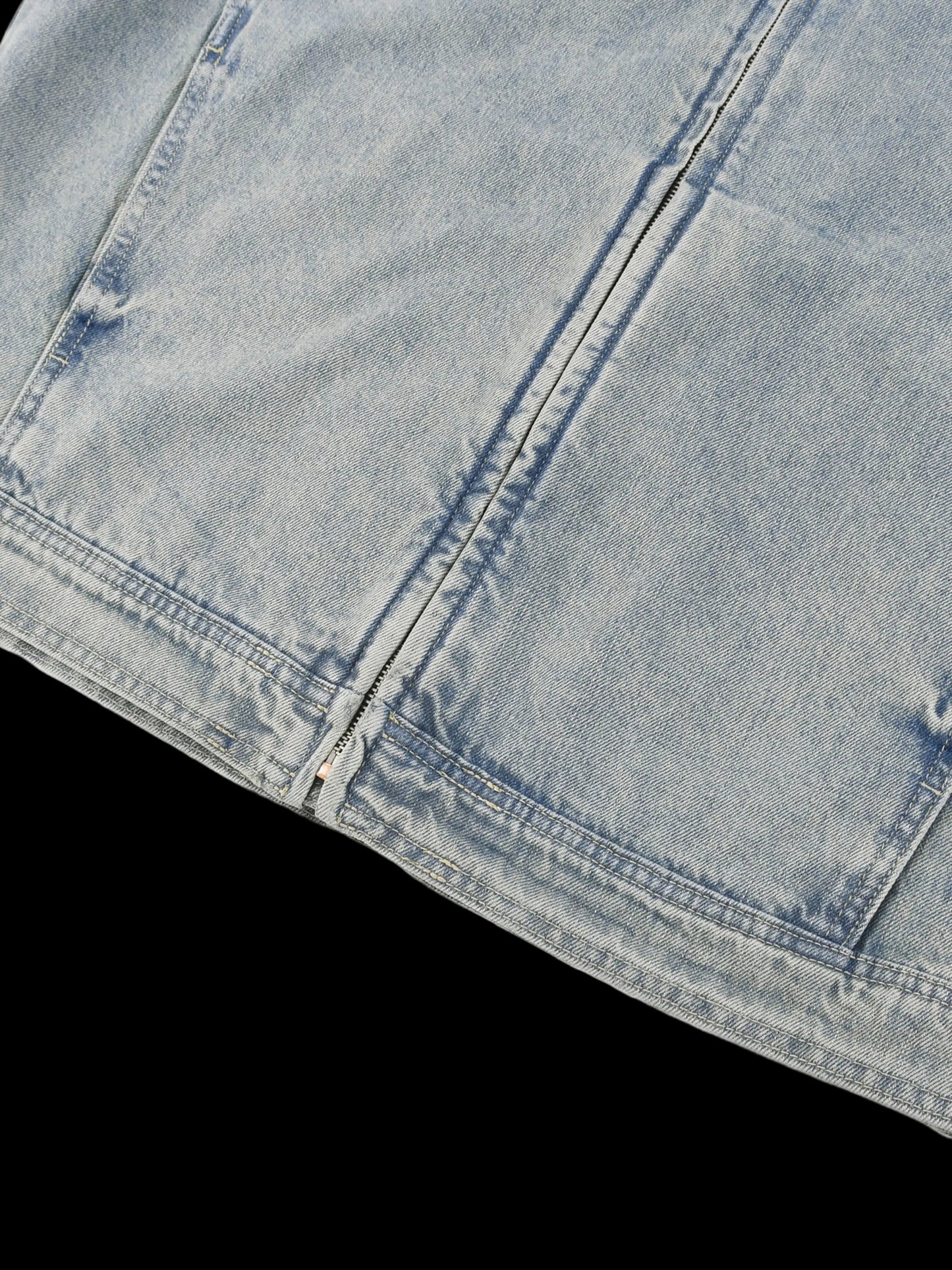 Vintage Wash Zip Denim Jacket