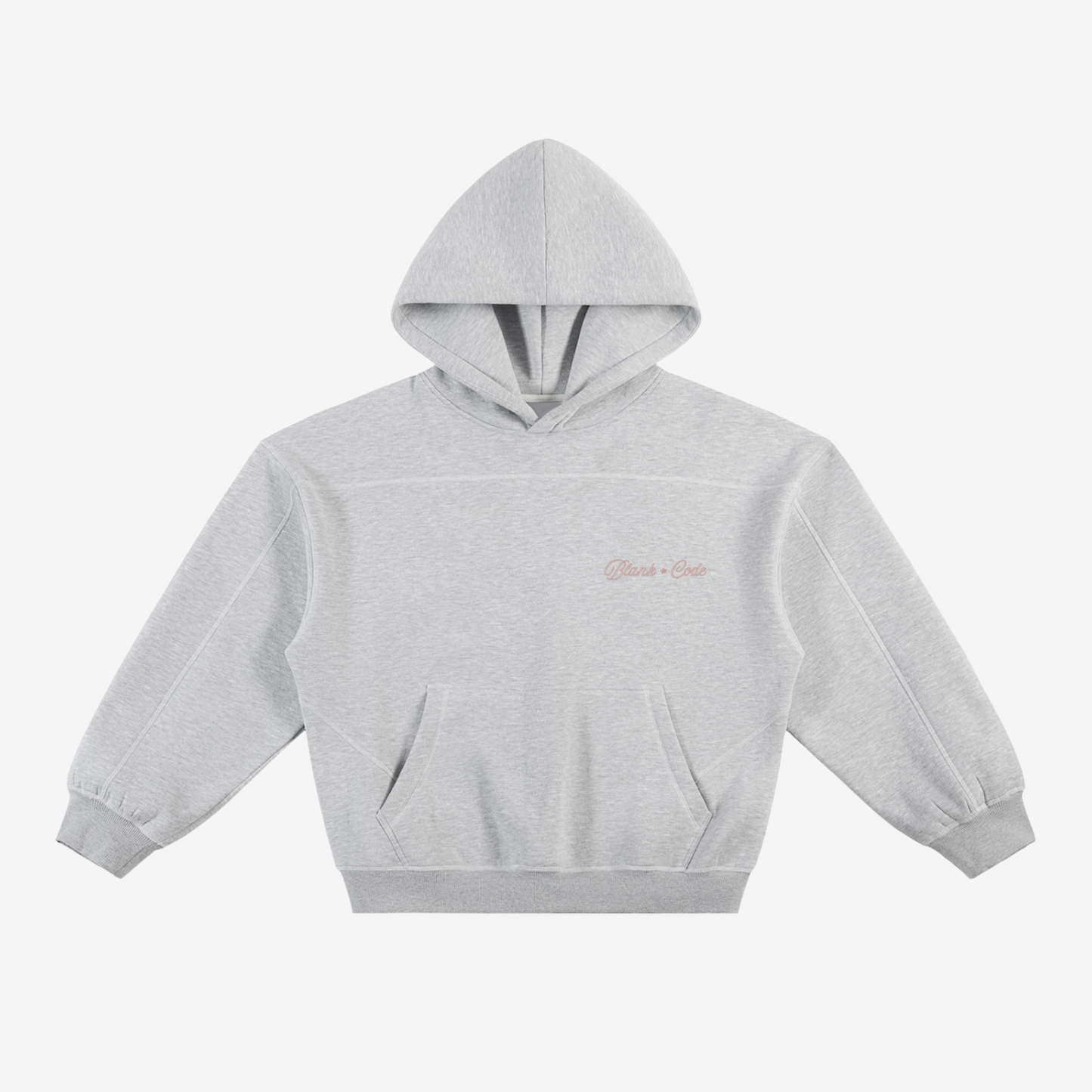 CONTRAST-STITCHED BOXY HOODIE [GRAY]