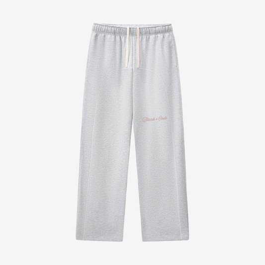 CONTRAST-STITCHED FLEECE SWEATPANT [GRAY]