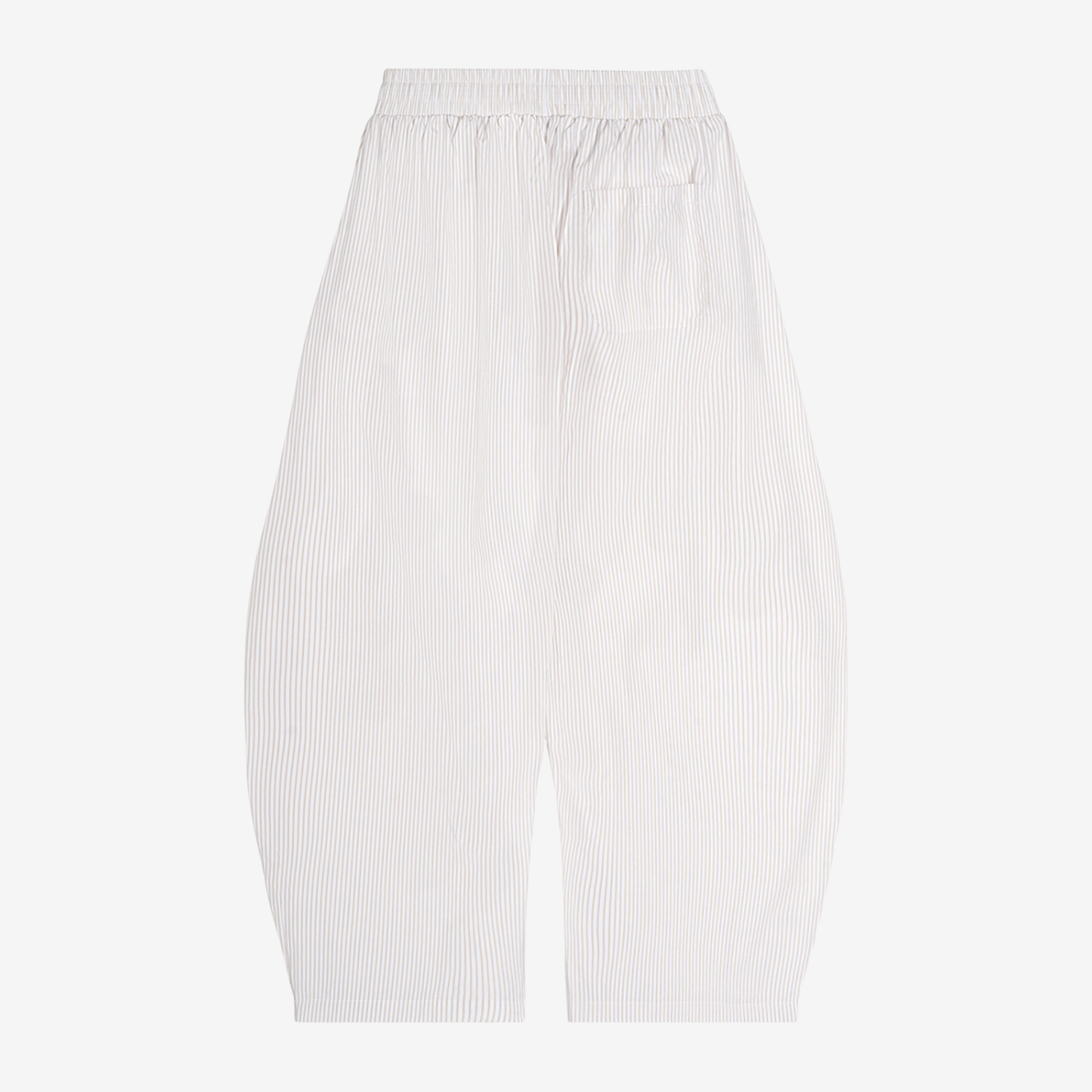 VERTICAL STRIPE DRAWSTRING BARREL PANTS [APRICOT]