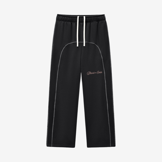 CONTRAST-STITCHED SWEATPANT [BLACK]