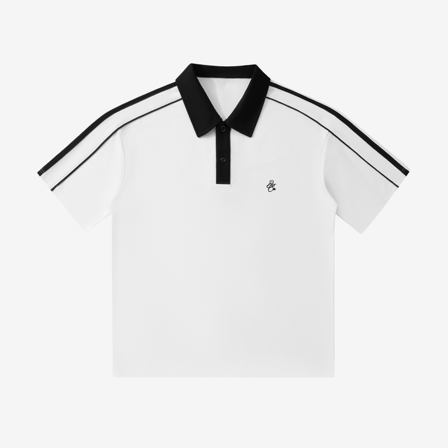 CONTRAST COLLAR POLO [WHITE]