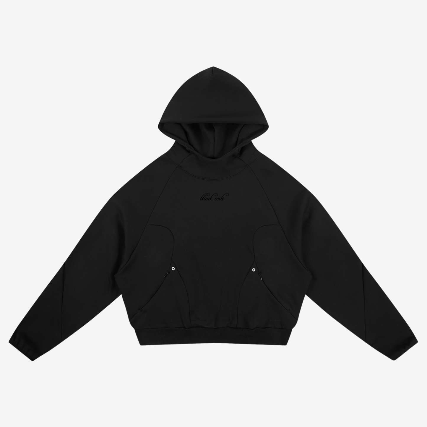 CURVED PANEL HOODIE [BLACK]