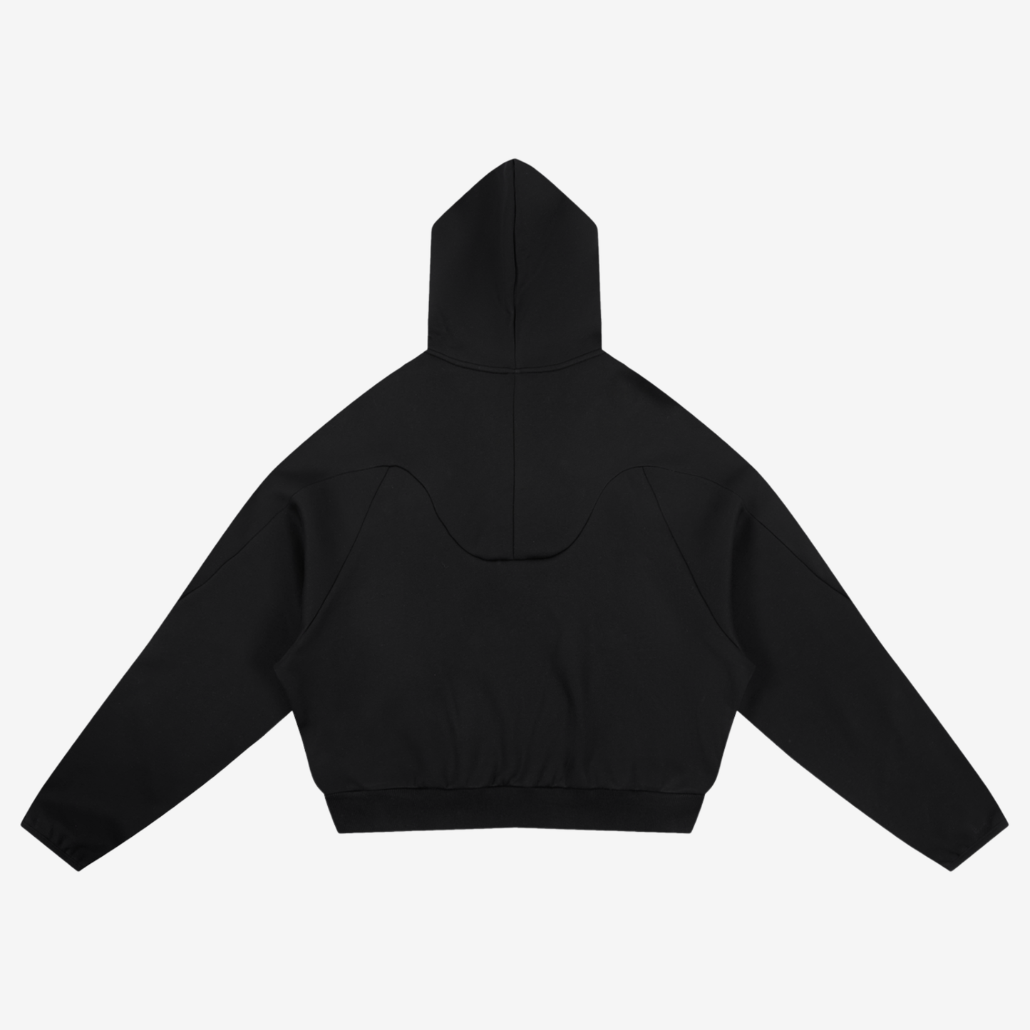 CURVED PANEL HOODIE [BLACK]