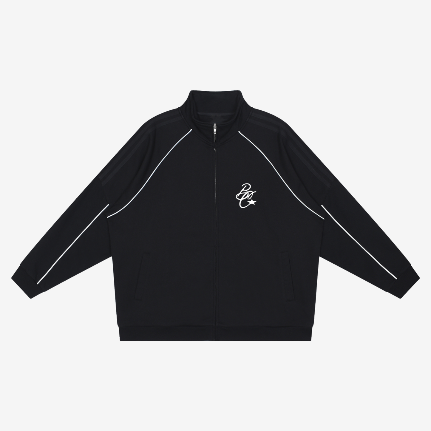 MIDNIGHT REFLECTION-STRIPED JACKET [BLACK]