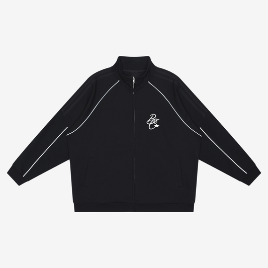 MIDNIGHT REFLECTION-STRIPED JACKET [BLACK]