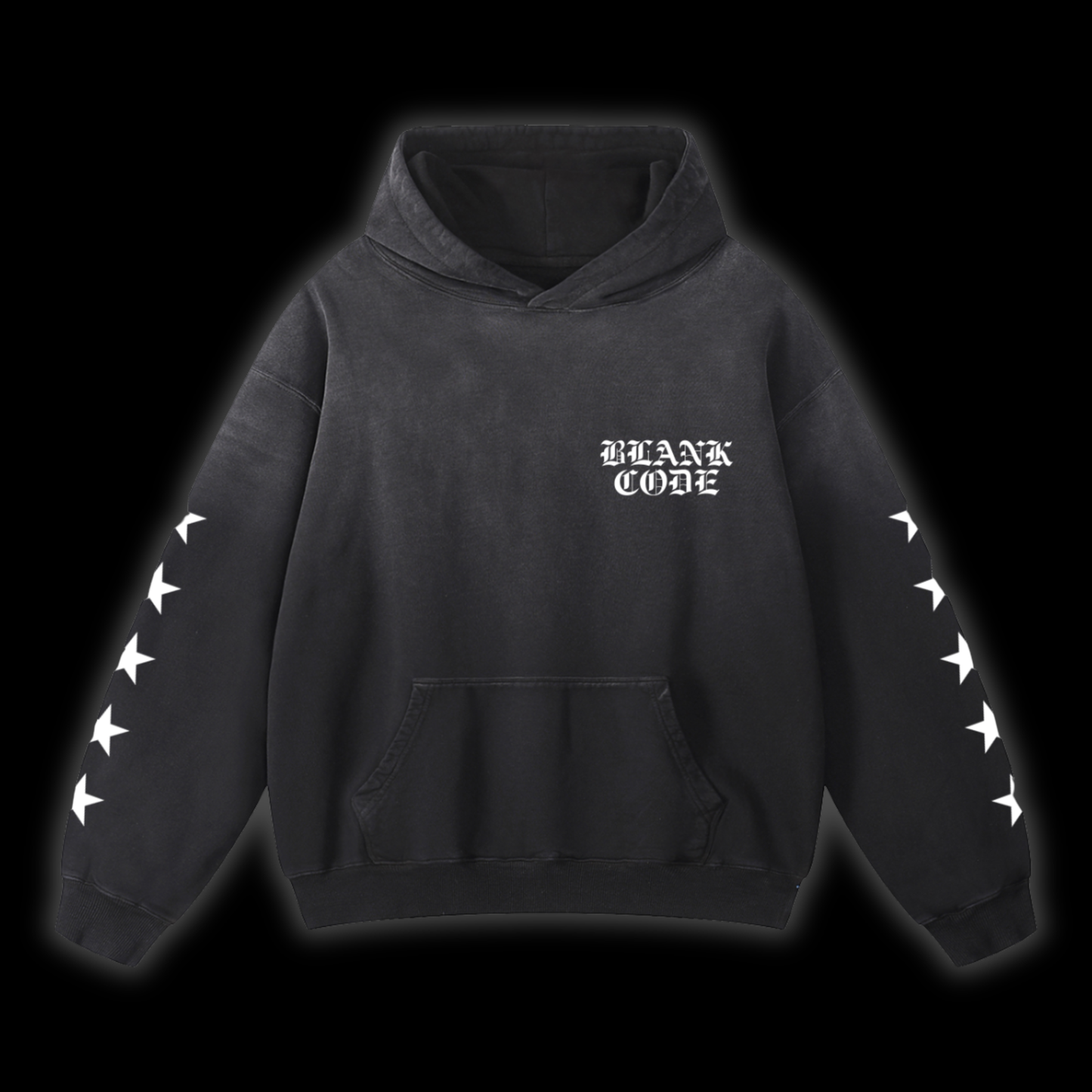 OLD ENGLISH STAR-FADE HOODIE [BLACK]