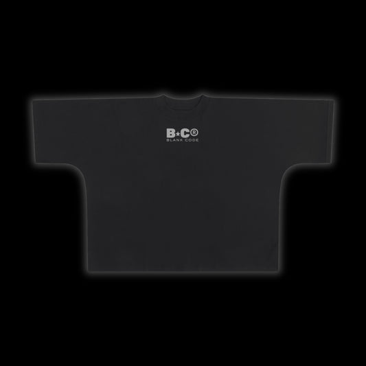 DAILY CODED OVERSIZED ONE-PIECE BOXY TEE [BLACK]