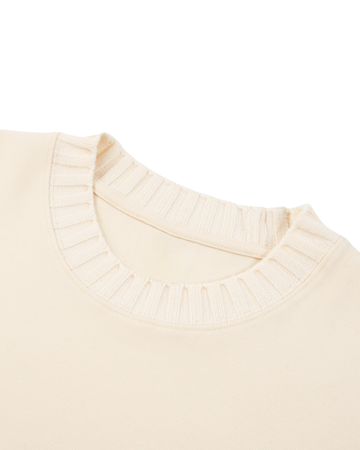 KNITTED ROUND NECK OVERSIZE SWEATSHIRT [CREAM]