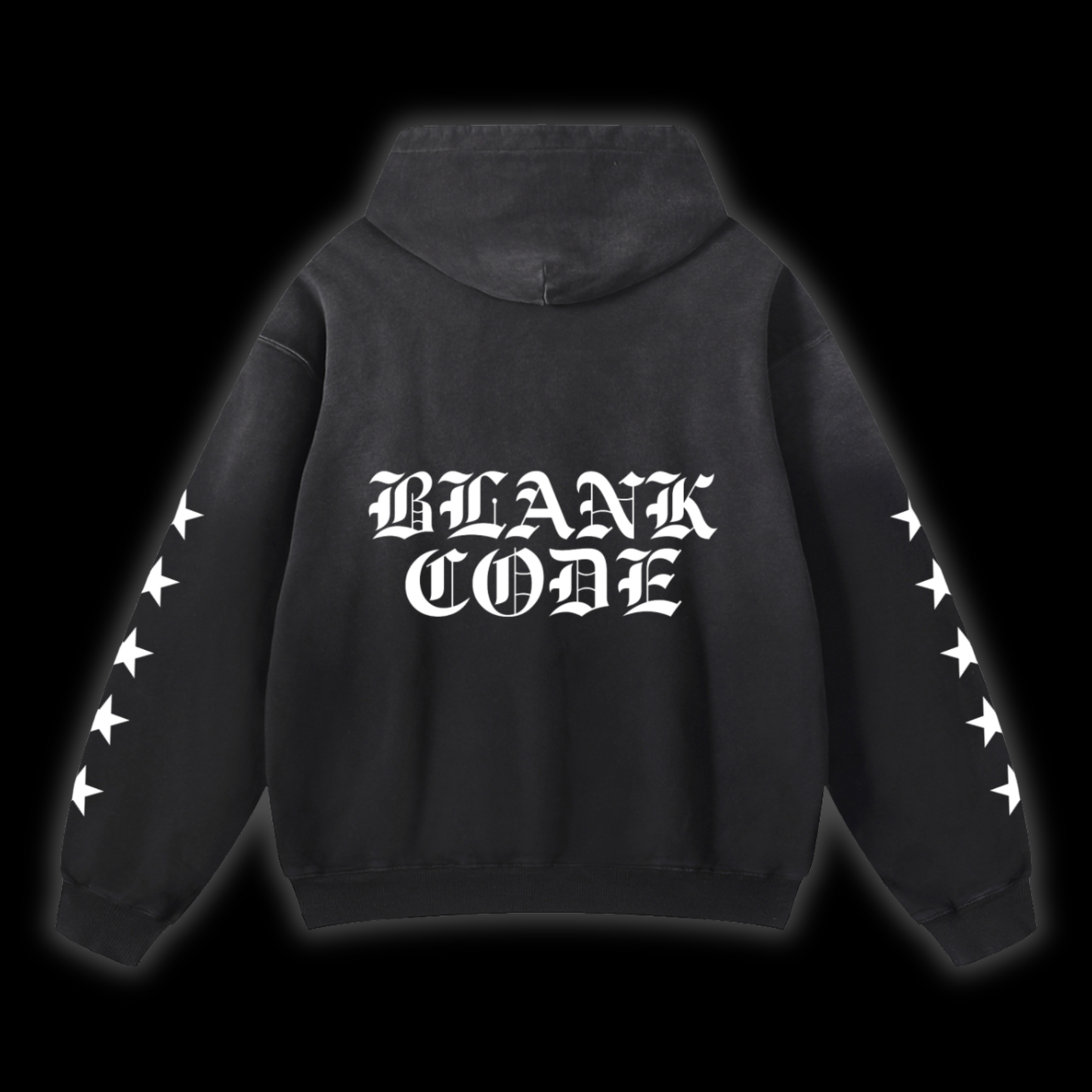 OLD ENGLISH STAR-FADE HOODIE [BLACK]