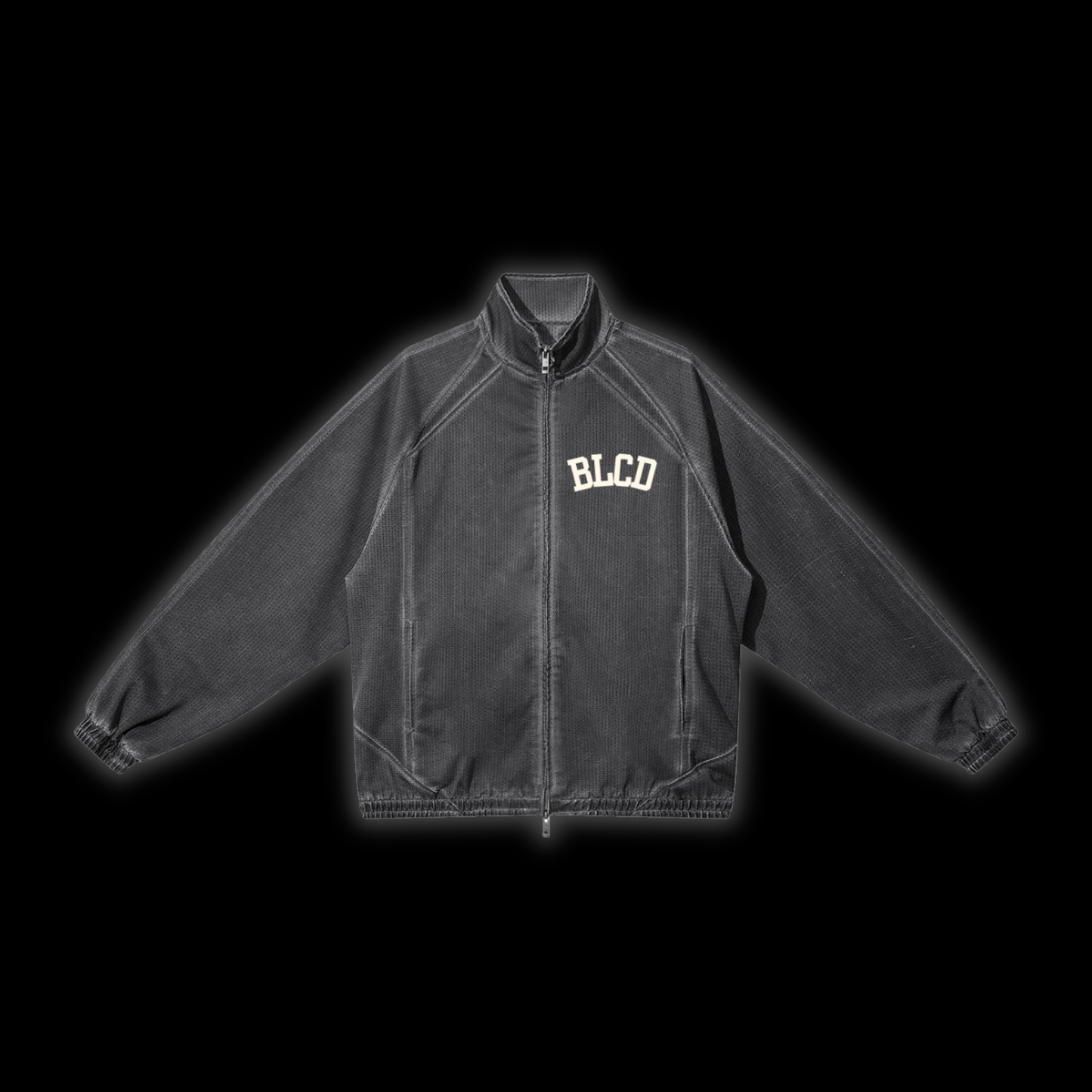 Unisex Vintage Wash Full Zip Mesh Jacket