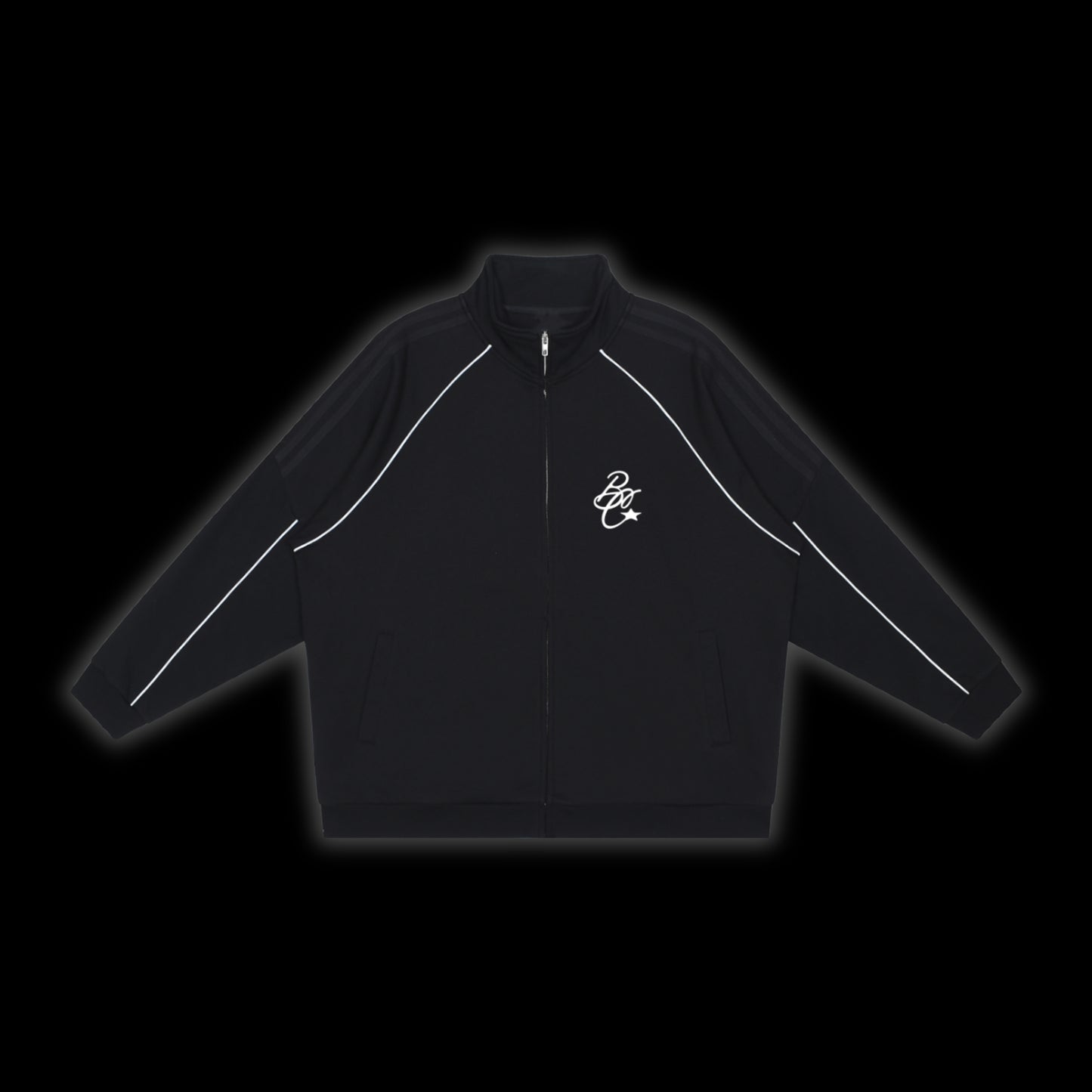 Reflection Striped Raglan Sleeve  Jacket