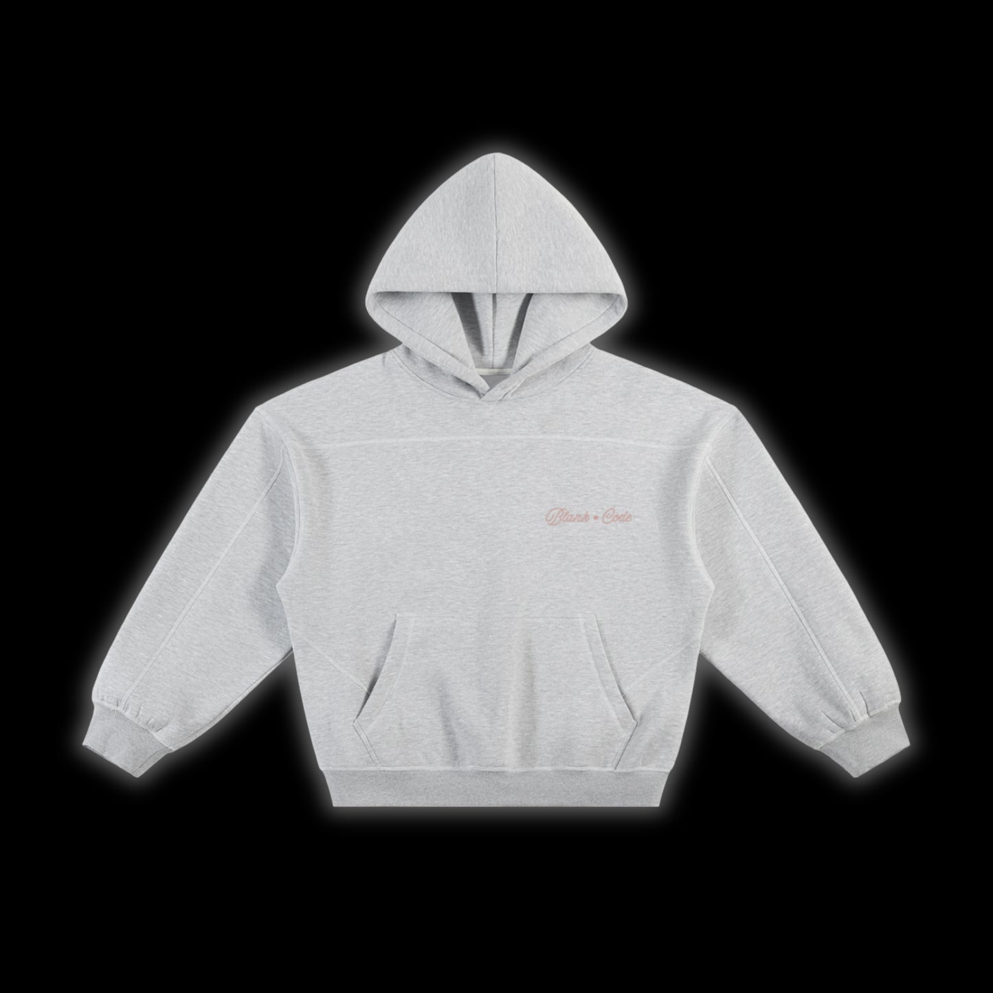 CONTRAST-STITCHED BOXY FLEECE HOODIE [GRAY]