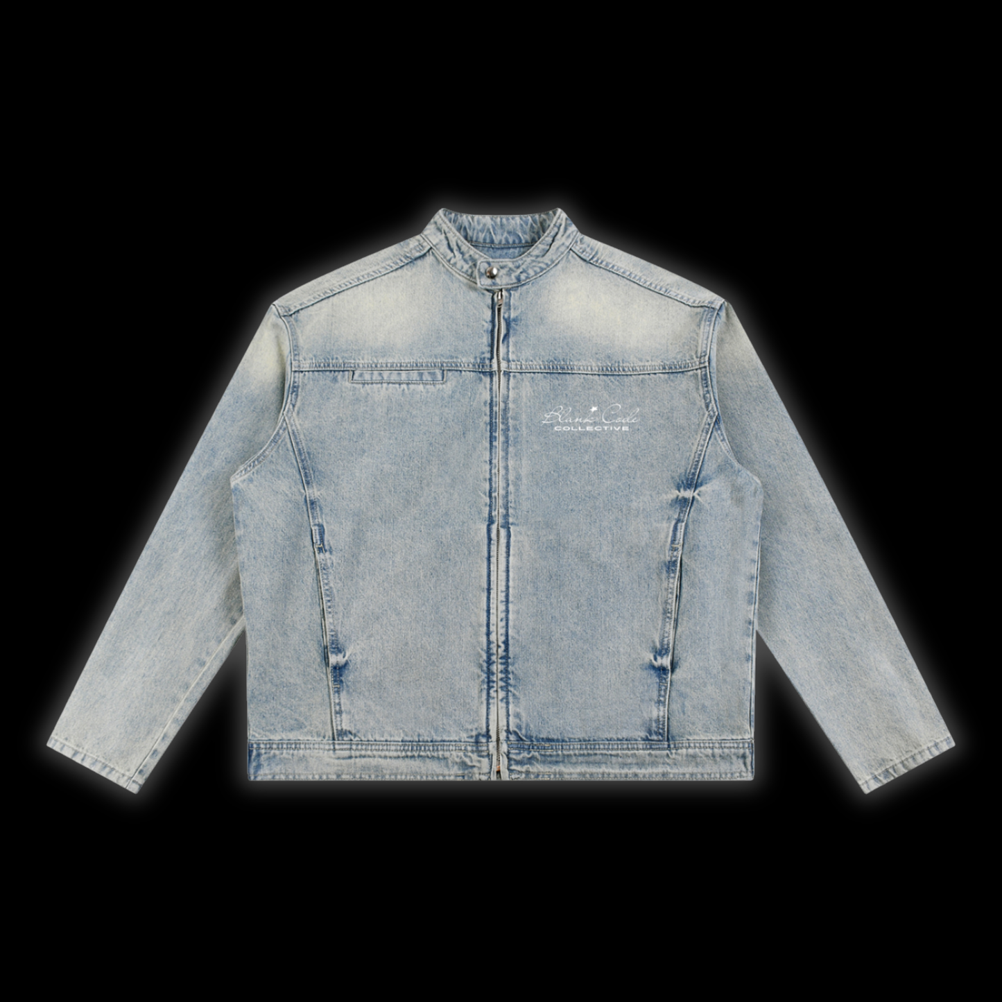 Vintage Wash Zip Denim Jacket