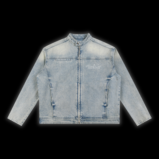 Vintage Wash Zip Denim Jacket