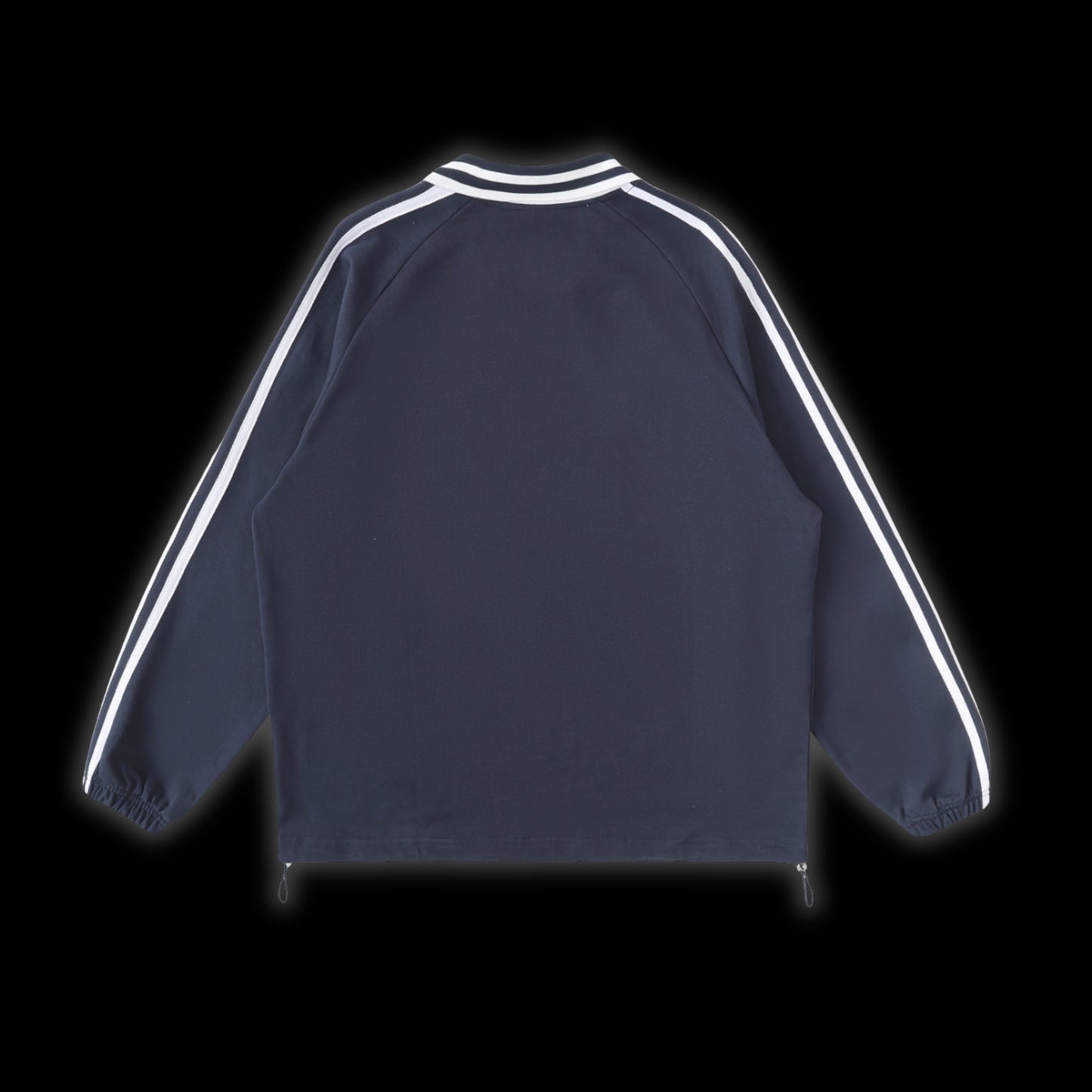 Contrast Striped Lapel Collar Sweatshirt