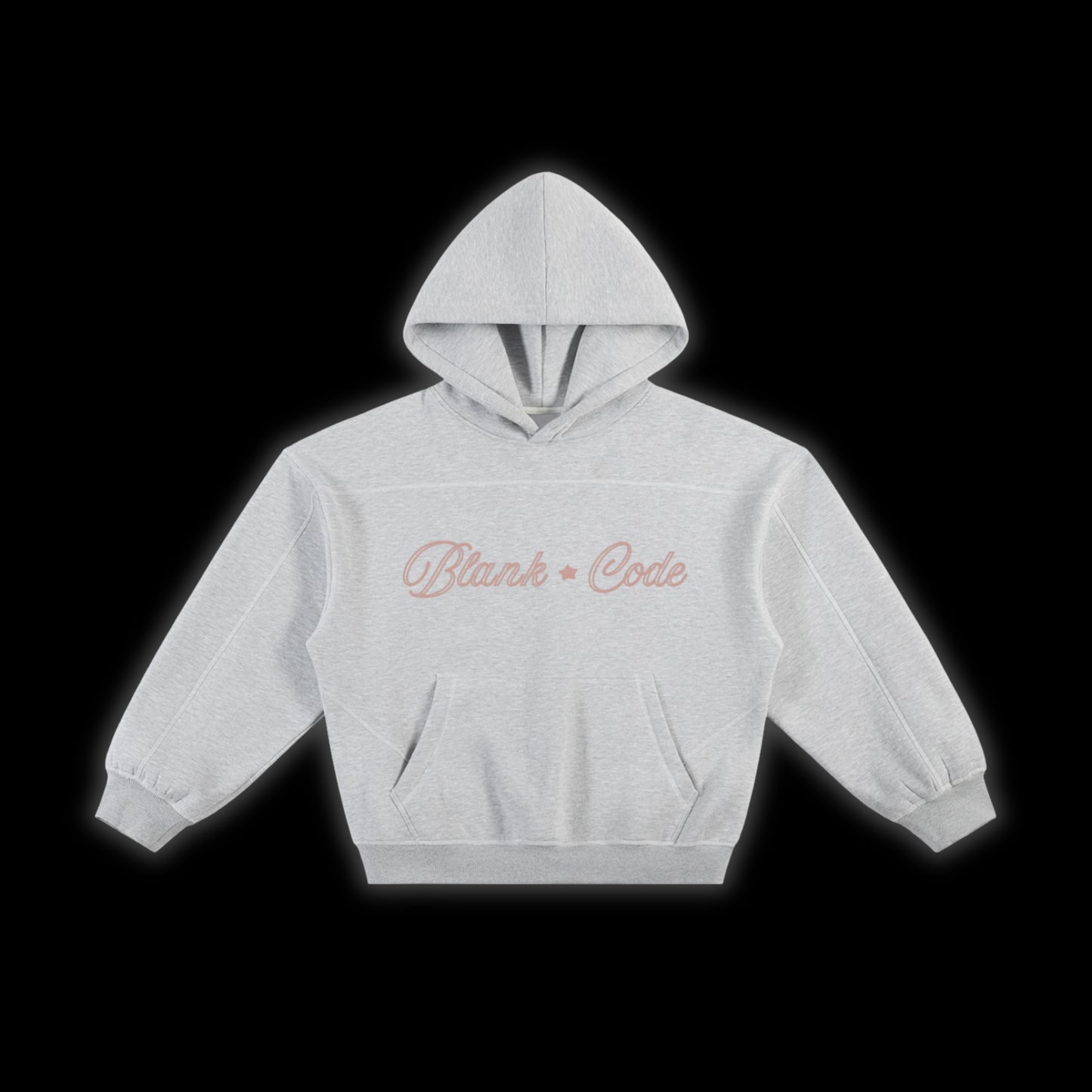 Contrast-Stitched Boxy Fleece Hoodie