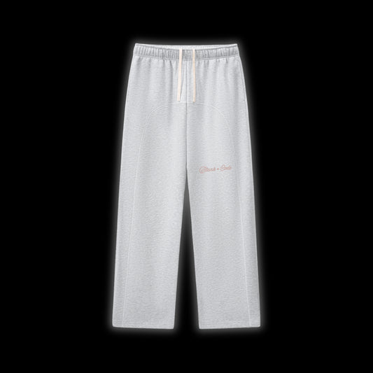 CONTRAST-STITCHED FLEECE SWEATPANT [GRAY]