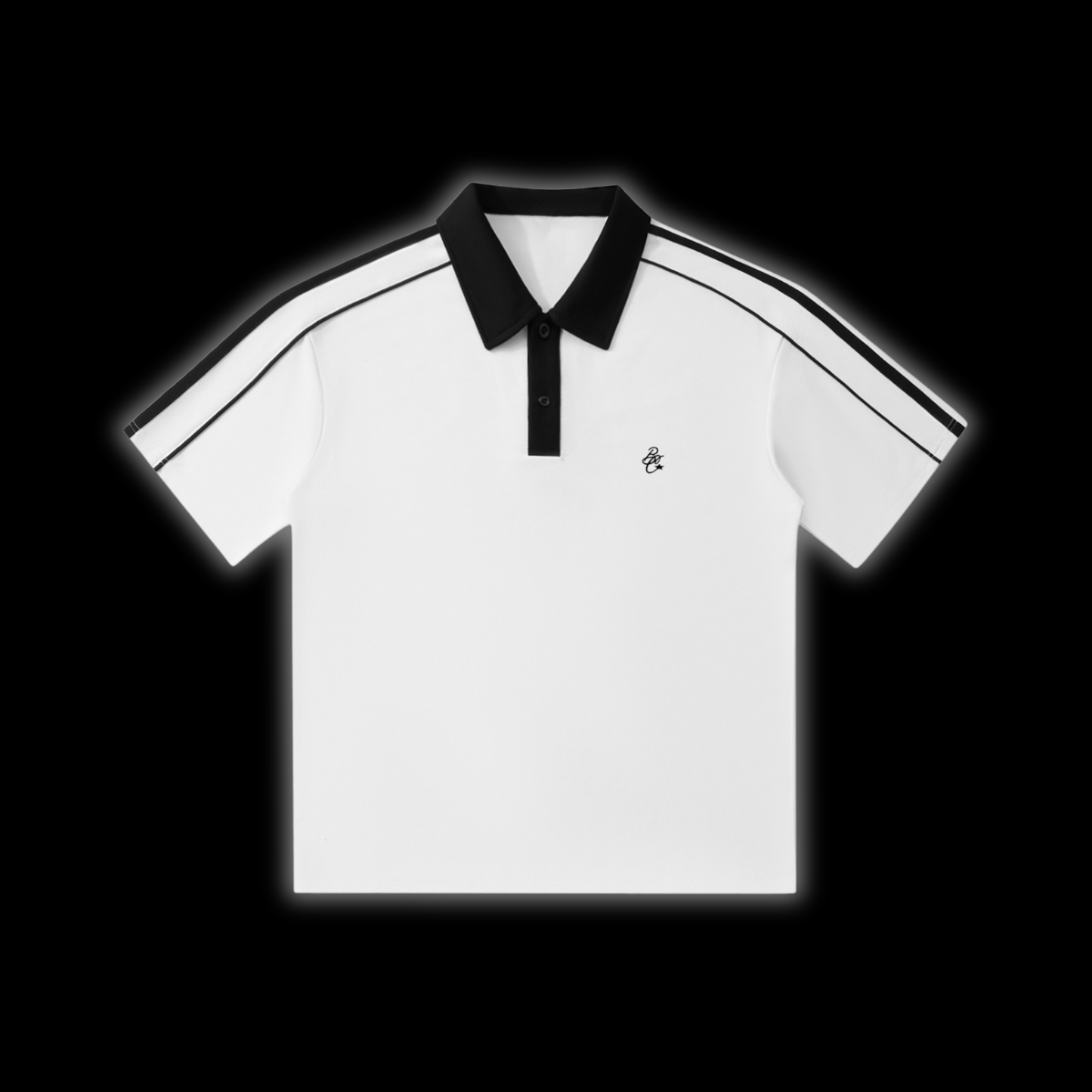 CONTRAST COLLAR POLO [WHITE]