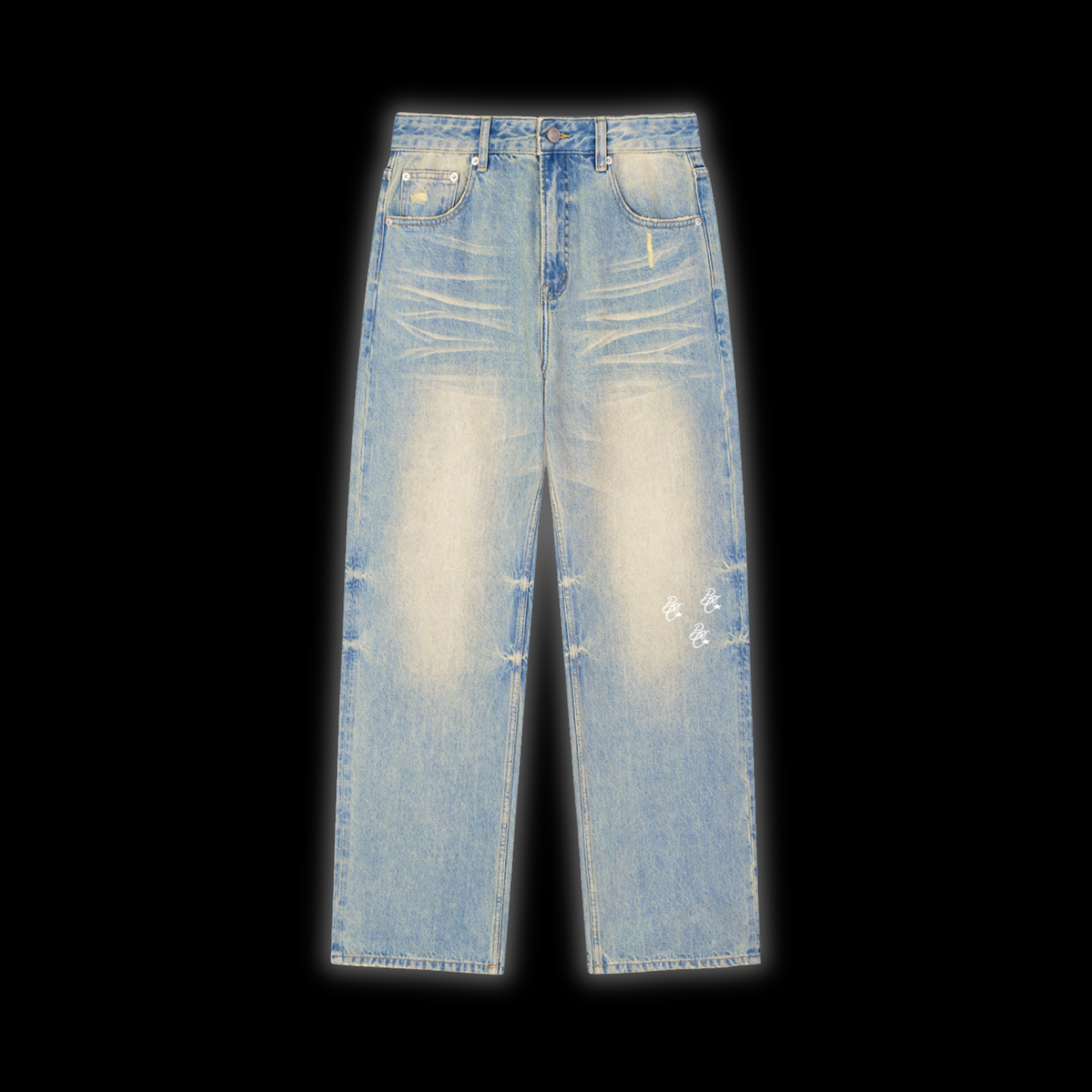SUN FADE RAW HEM DENIM JEAN [BLUE]