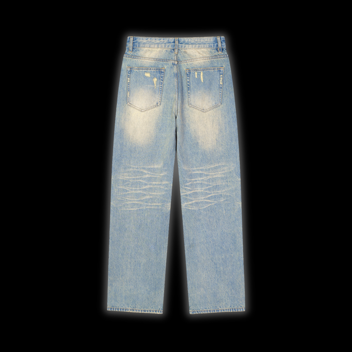 SUN FADE RAW HEM DENIM JEAN [BLUE]