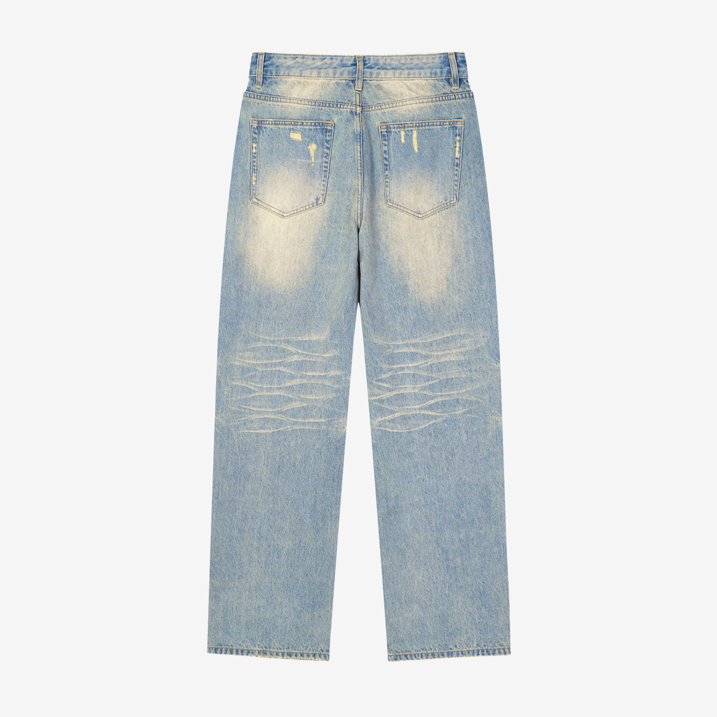 SUN FADE RAW HEM DENIM JEAN [BLUE]