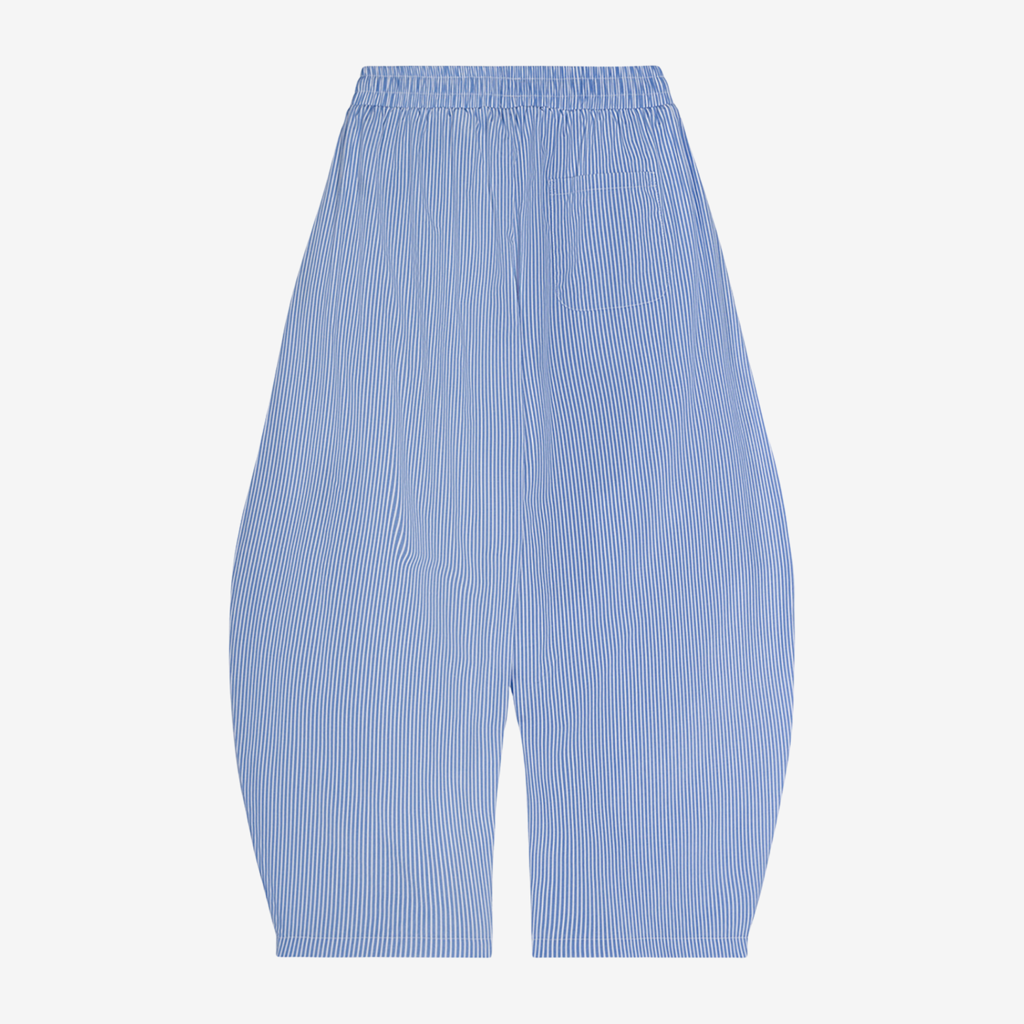 VERTICAL STRIPE DRAWSTRING BARREL PANTS [BLUE]