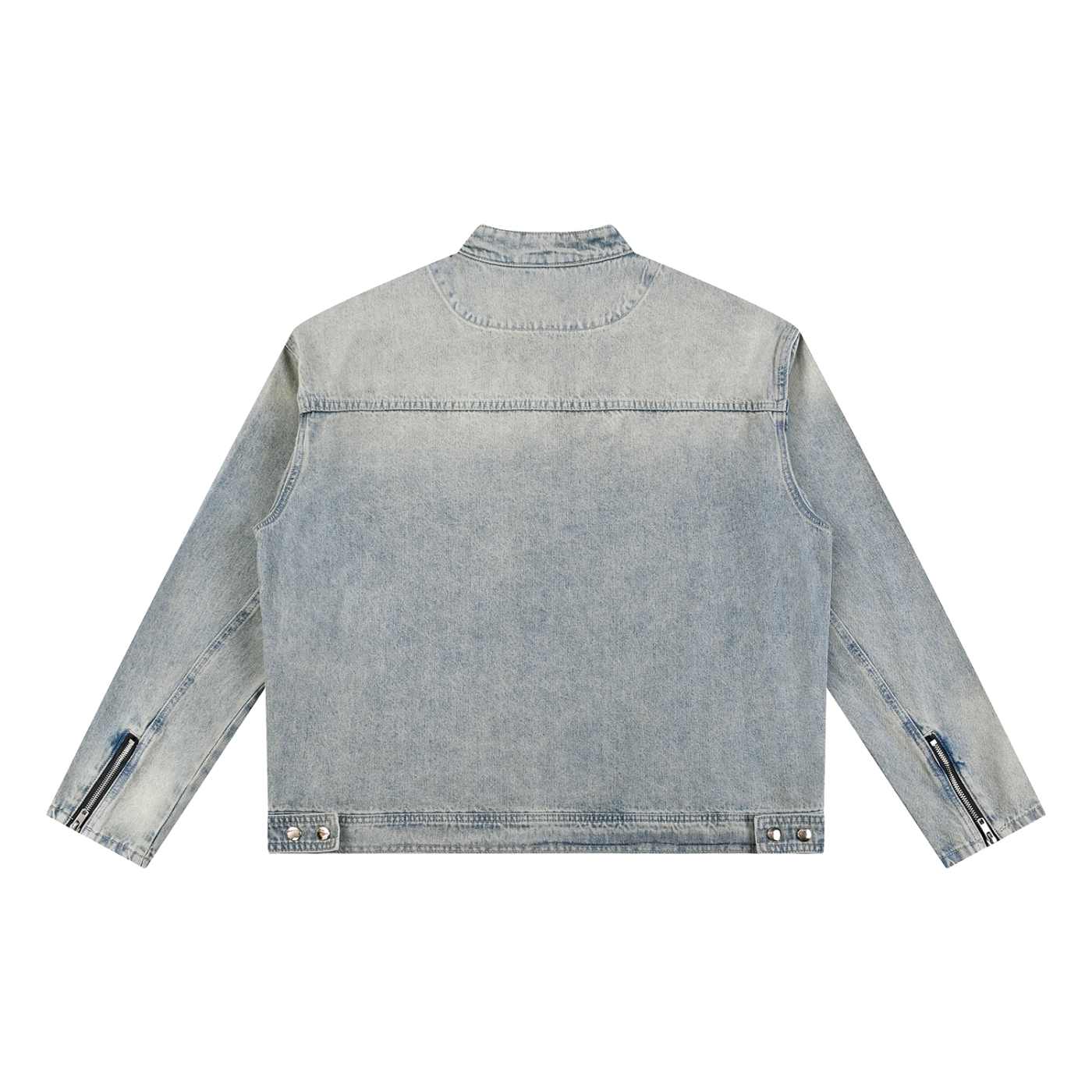 VINTAGE WASH ZIP DENIM JACKET [BLUE]