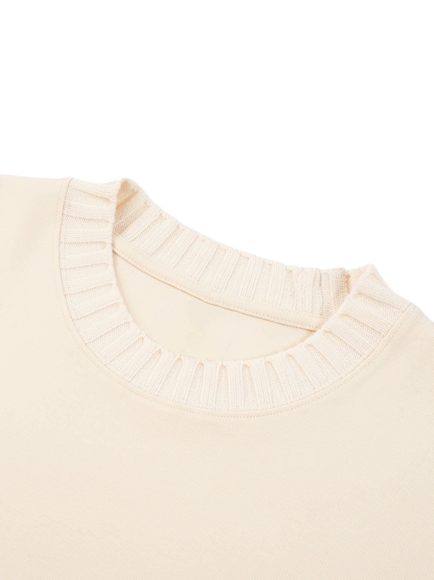 KNITTED ROUND NECK OVERSIZE SWEATSHIRT [CREAM]