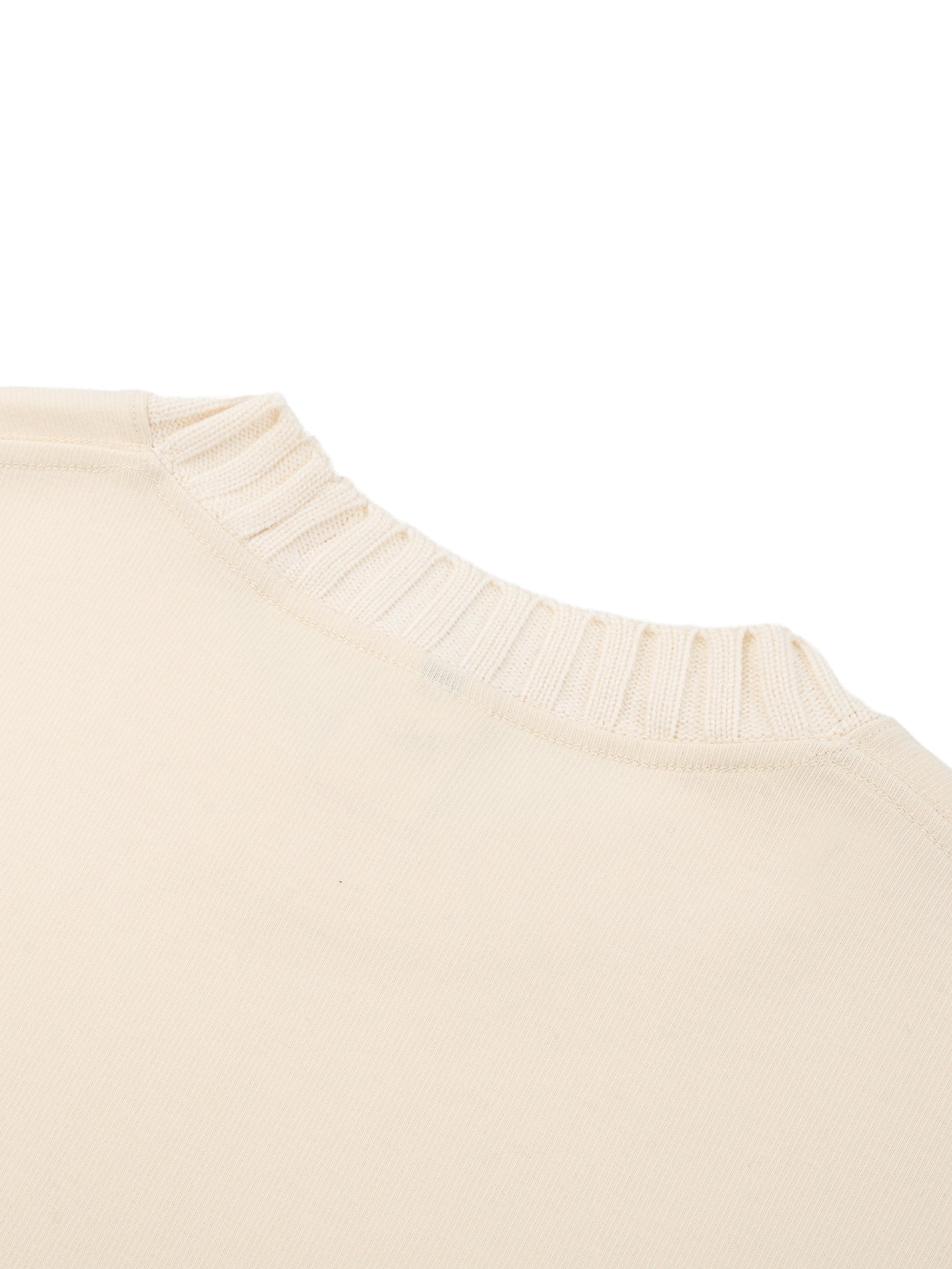 KNITTED ROUND NECK OVERSIZE SWEATSHIRT [CREAM]