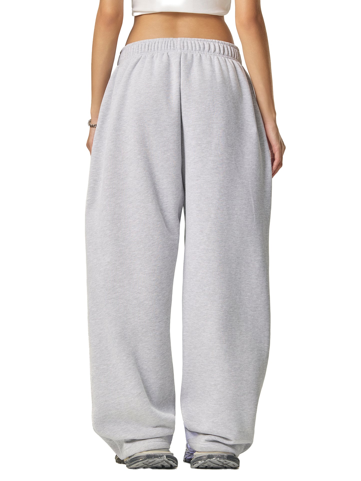 CONTRAST-STITCHED FLEECE SWEATPANT [GRAY]