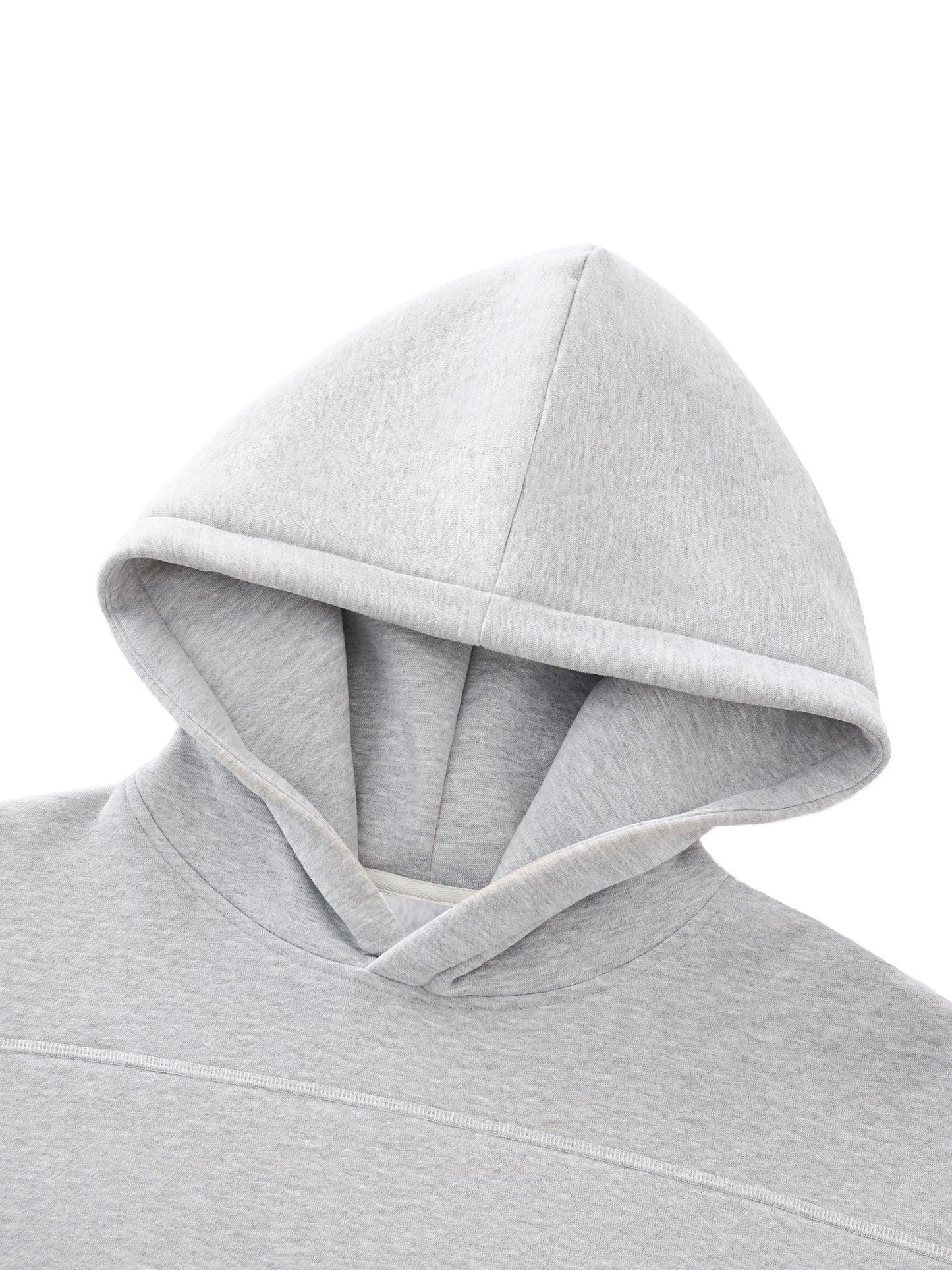 CONTRAST-STITCHED BOXY HOODIE [GRAY]