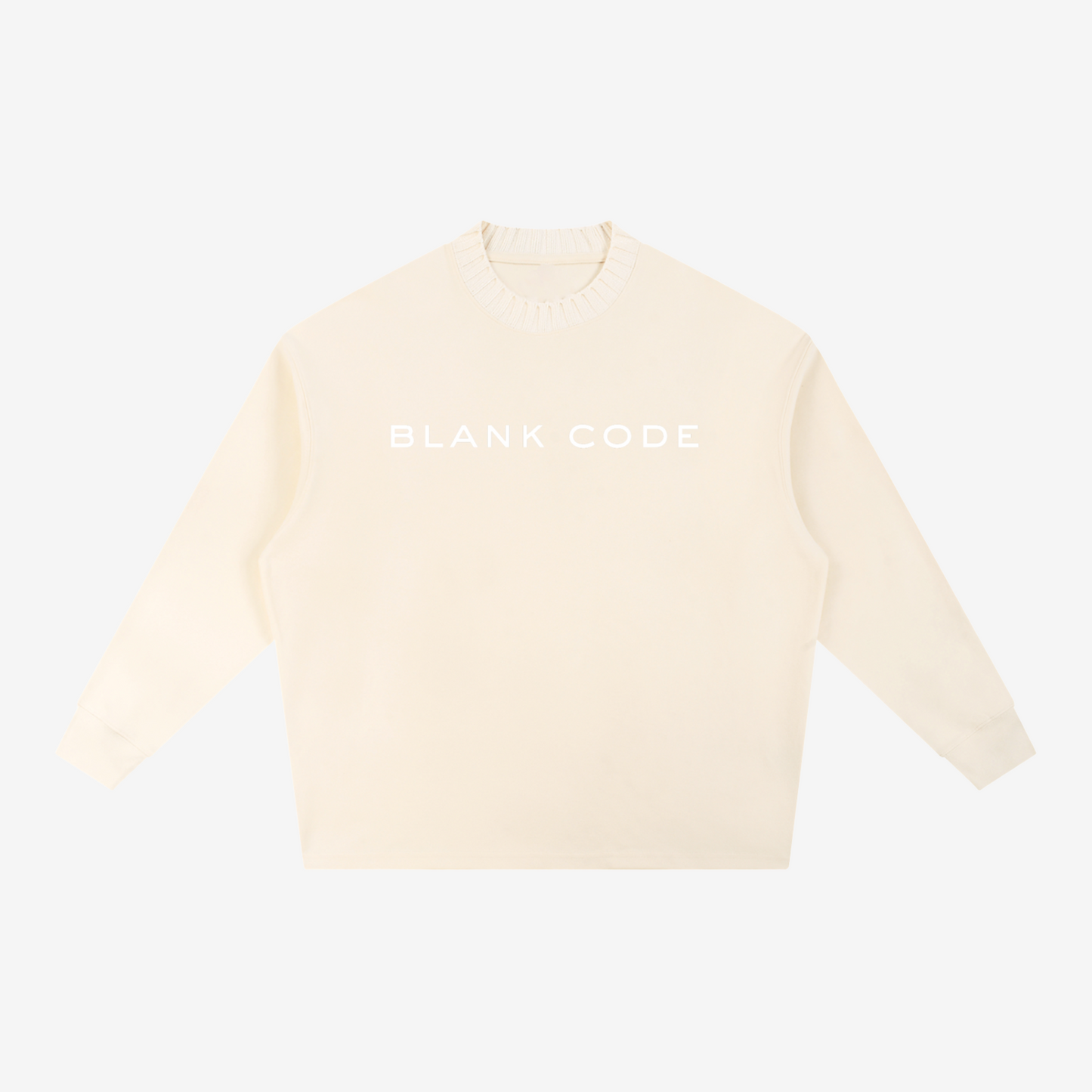 KNITTED ROUND NECK OVERSIZE SWEATSHIRT [CREAM]