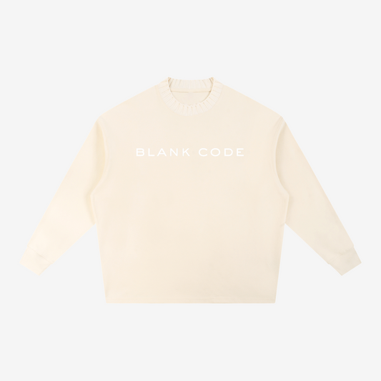 KNITTED ROUND NECK OVERSIZE SWEATSHIRT [CREAM]