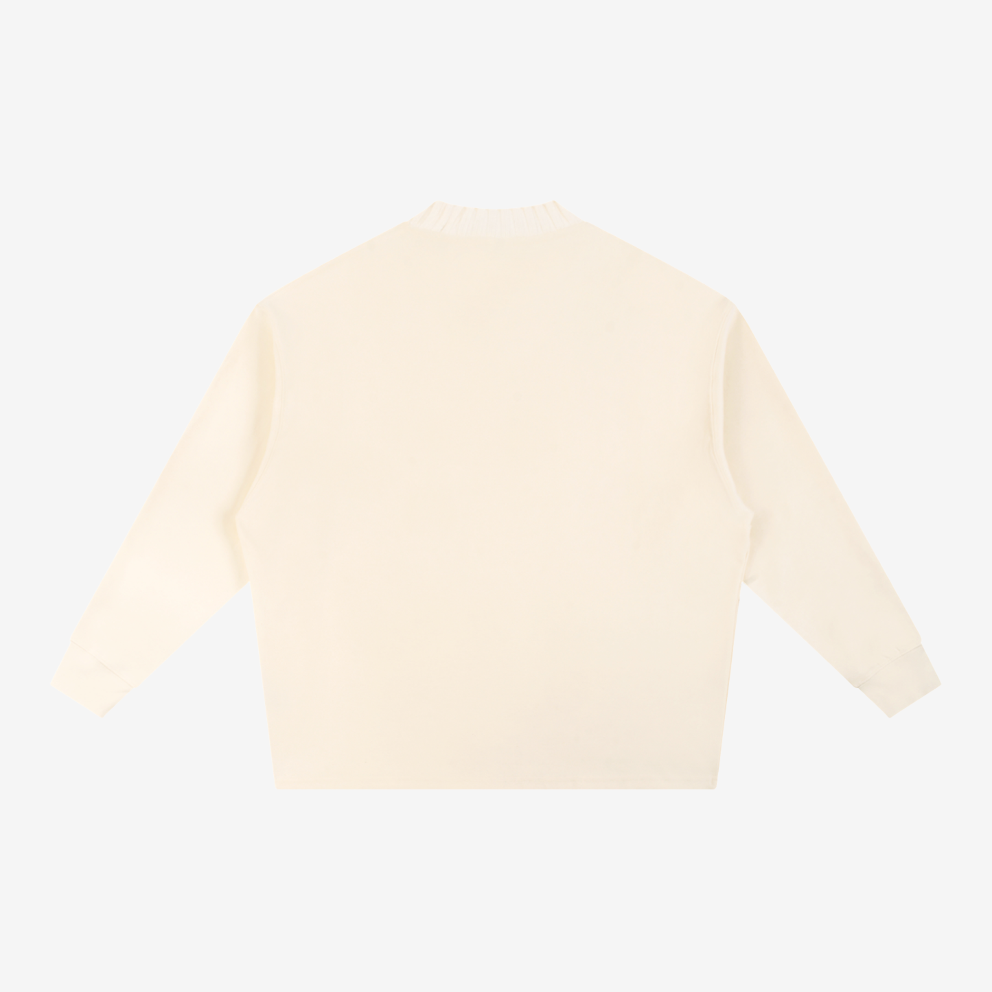 KNITTED ROUND NECK OVERSIZE SWEATSHIRT [CREAM]