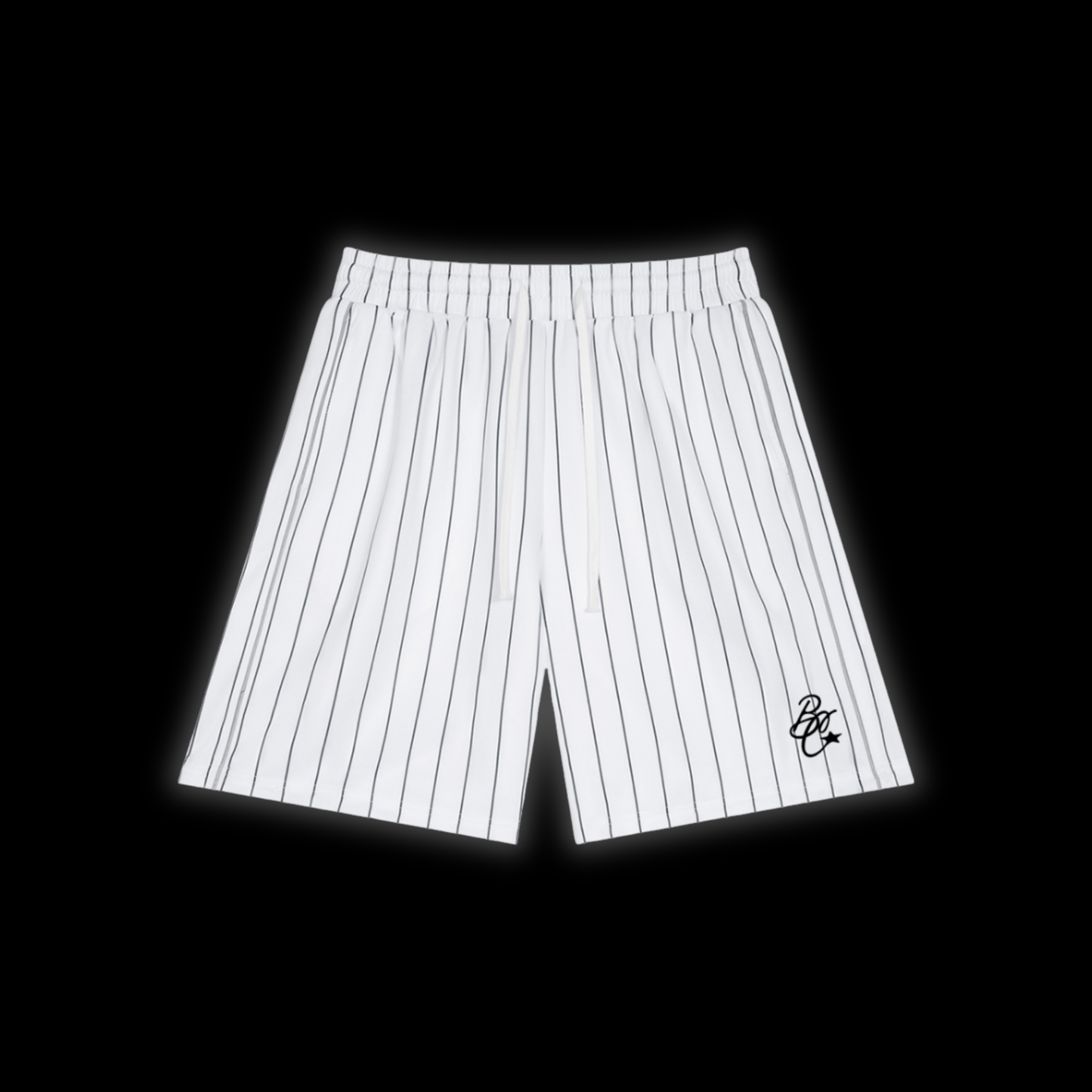 LUXURY STRIPED LOOSE FIT SHORTS [WHITE]