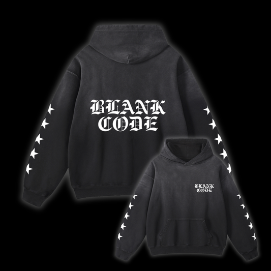 OLD ENGLISH STAR-FADE HOODIE [BLACK]