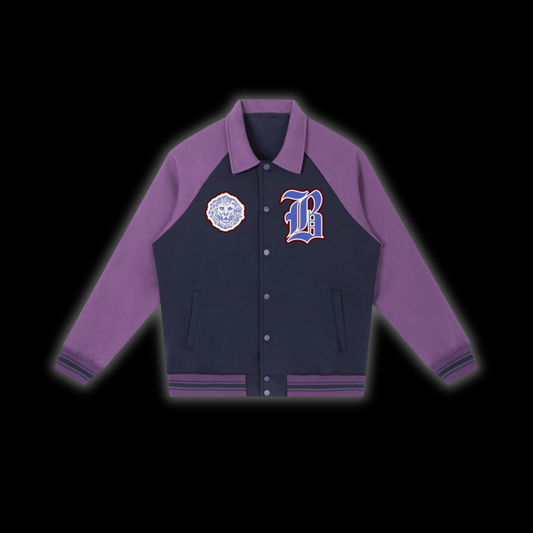 LUXURY VARSITY JACKET [NAVY/PURPLE]