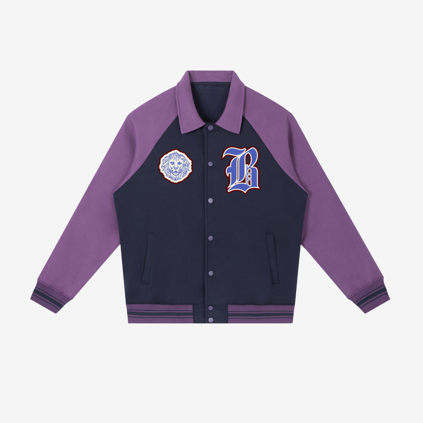 LUXURY VARSITY JACKET [NAVY/PURPLE]