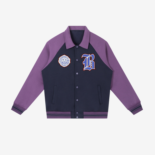 LUXURY VARSITY JACKET [NAVY/PURPLE]